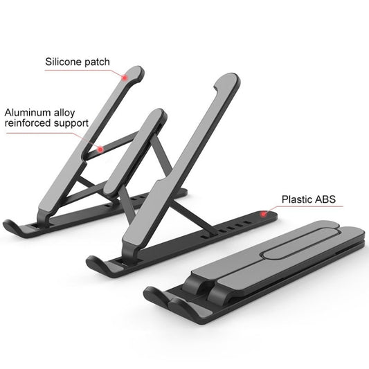 YMB1028 Portable Folding Desktop Holder Bracket for Laptop / Tablet below 15.6 inch (Black) - MacBook Holder by buy2fix | Online Shopping UK | buy2fix