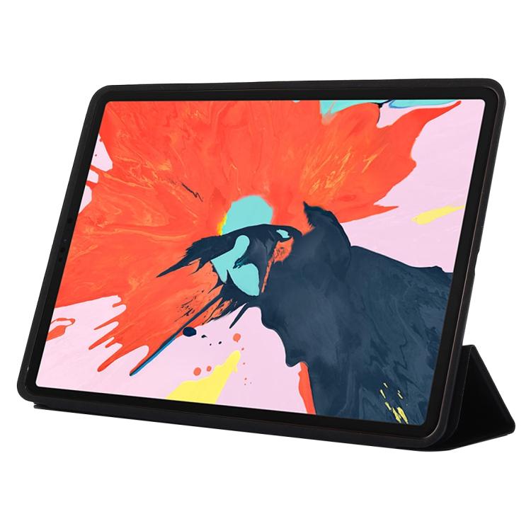 Horizontal Flip Solid Color Leather Case for iPad Pro 12.9 inch (2018), with Three-folding Holder & Wake-up / Sleep Function(Black) - iPad Pro 12.9 (2018) Cases by buy2fix | Online Shopping UK | buy2fix