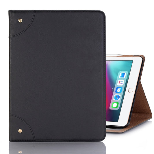 Retro Book Style Horizontal Flip PU Leather Case for iPad Air 13 2025 / 2024 / iPad Pro 12.9 inch (2018), with Holder & Card Slots & Wallet (Black) - iPad Pro 12.9 (2018) Cases by buy2fix | Online Shopping UK | buy2fix