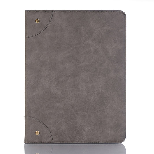 Retro Book Style Horizontal Flip PU Leather Case for iPad Air 13 2025 / 2024 / iPad Pro 12.9 inch (2018), with Holder & Card Slots & Wallet (Grey) - iPad Pro 12.9 (2018) Cases by buy2fix | Online Shopping UK | buy2fix