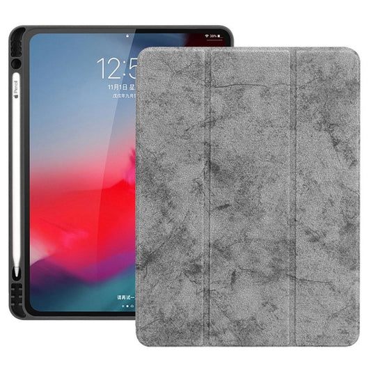 Horizontal Flip Leather Case with Pen Slot  Three-folding Holder & Wake-up / Sleep Function for iPad Air 13 2024 / 2025 / Pro 12.9 (2018)(Grey) - More iPad Cases by buy2fix | Online Shopping UK | buy2fix
