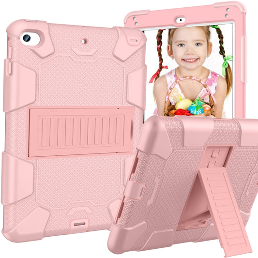 Shockproof Two-color Silicone Protection Shell for iPad Mini 2019 & 4, with Holder (Rose Gold) - iPad mini (2019) / mini 5 Cases by buy2fix | Online Shopping UK | buy2fix