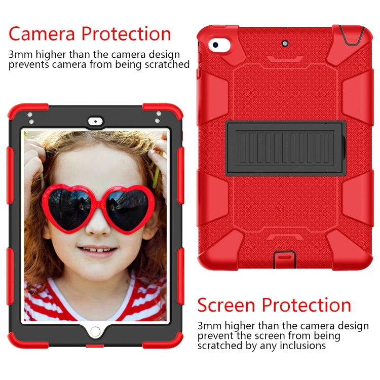Shockproof Two-color Silicone Protection Shell for iPad Mini 2019 & 4, with Holder (Red+Black) - iPad mini (2019) / mini 5 Cases by buy2fix | Online Shopping UK | buy2fix
