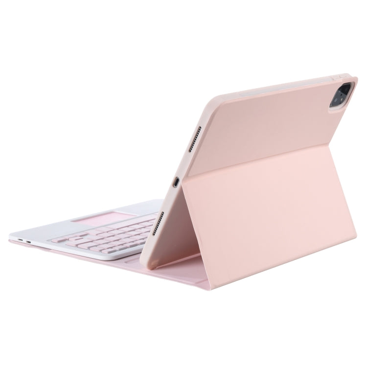 YT11B-A Detachable Candy Color Bluetooth Keyboard Leather Tablet Case with Touch Pad & Pen Slot & Holder for iPad Pro 11 2022 / 2021 / Air 5 / Air 4 (Pink) - For iPad Pro by buy2fix | Online Shopping UK | buy2fix