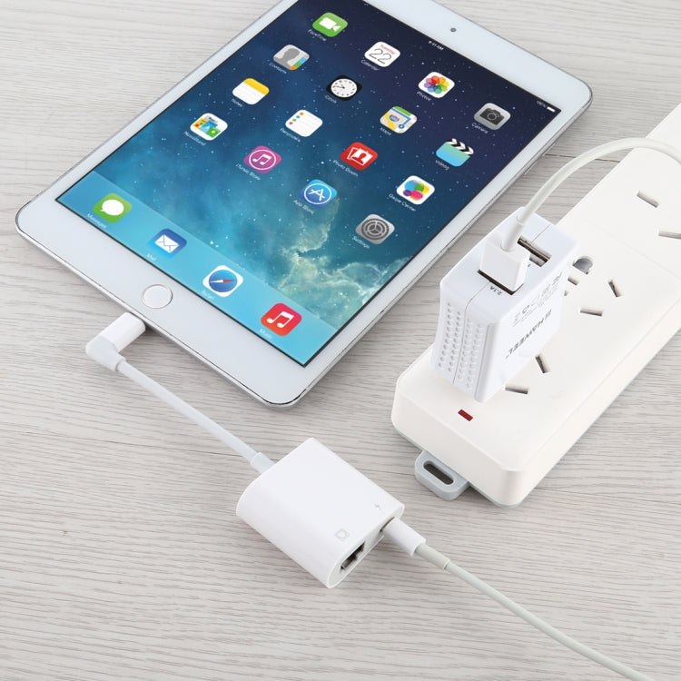 NK-1035 Ethernet Port + 8 Pin Female to 8 Pin Elbow Male Function Adapter(White) by buy2fix