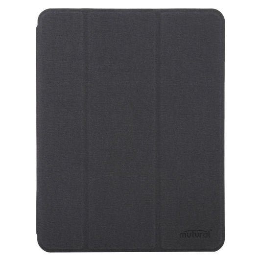 Mutural YASHI Series TPU + PU Cloth Pattern Texture Horizontal Flip Leather Case with Three-folding Holder & Pen Slot & Wake-up / Sleep Function For iPad Air 2022 / 2020 10.9(Black) - iPad Air (2022) / (2020) 10.9 Cases by Mutural | Online Shopping UK | buy2fix