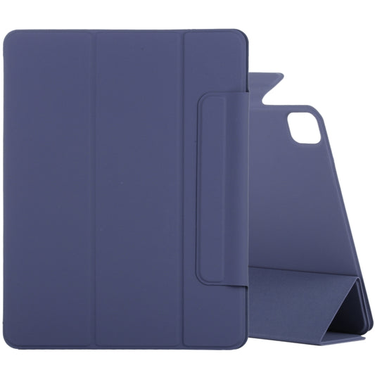 For iPad Air 13 2024 / 2025 / Pro 12.9 2020 Double-sided Magnetic Flip PU Leather Tablet Case With Holder & Sleep / Wake-up Function(Dark Blue) - iPad Pro 12.9 (2020) Cases by buy2fix | Online Shopping UK | buy2fix