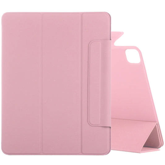 For iPad Air 13 2024 / 2025 / Pro 12.9 2020 Double-sided Magnetic Flip PU Leather Tablet Case With Holder & Sleep / Wake-up Function(Light Pink) - iPad Pro 12.9 (2020) Cases by buy2fix | Online Shopping UK | buy2fix
