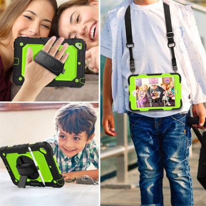 Shockproof Black Silica Gel + Colorful PC Protective Case for iPad Mini 2019 / Mini 4, with Holder & Shoulder Strap & Hand Strap & Pen Slot(Green) - iPad Pro 11 (2018) Cases by buy2fix | Online Shopping UK | buy2fix