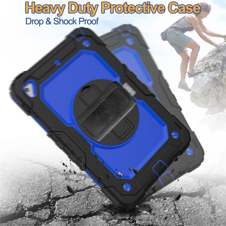 Shockproof Black Silica Gel + Colorful PC Protective Case for iPad Mini 2019 / Mini 4, with Holder & Shoulder Strap & Hand Strap & Pen Slot(Blue) - iPad Pro 11 (2018) Cases by buy2fix | Online Shopping UK | buy2fix