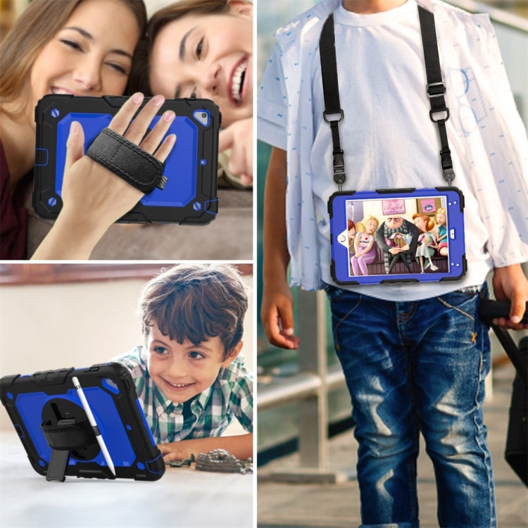 Shockproof Black Silica Gel + Colorful PC Protective Case for iPad Mini 2019 / Mini 4, with Holder & Shoulder Strap & Hand Strap & Pen Slot(Blue) - iPad Pro 11 (2018) Cases by buy2fix | Online Shopping UK | buy2fix