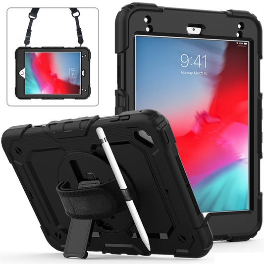 Shockproof Colorful Silica Gel + PC Protective Case for iPad Mini 2019 / Mini 4, with Holder & Shoulder Strap & Hand Strap & Pen Slot(Black) - iPad Pro 11 (2018) Cases by buy2fix | Online Shopping UK | buy2fix