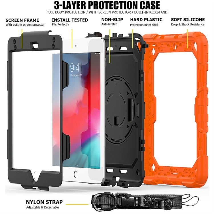 Shockproof Colorful Silica Gel + PC Protective Case for iPad Mini 2019 / Mini 4, with Holder & Shoulder Strap & Hand Strap & Pen Slot(Orange) - iPad Pro 11 (2018) Cases by buy2fix | Online Shopping UK | buy2fix