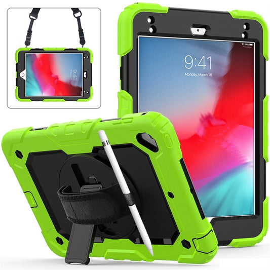 Shockproof Colorful Silica Gel + PC Protective Case for iPad Mini 2019 / Mini 4, with Holder & Shoulder Strap & Hand Strap & Pen Slot(Green) - iPad Pro 11 (2018) Cases by buy2fix | Online Shopping UK | buy2fix