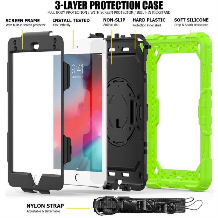 Shockproof Colorful Silica Gel + PC Protective Case for iPad Mini 2019 / Mini 4, with Holder & Shoulder Strap & Hand Strap & Pen Slot(Green) - iPad Pro 11 (2018) Cases by buy2fix | Online Shopping UK | buy2fix