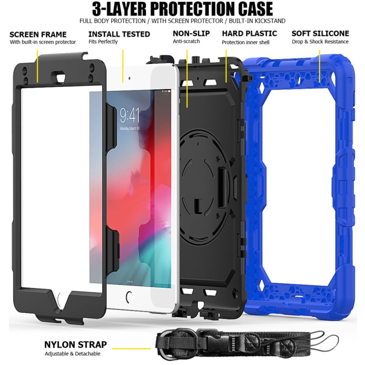 Shockproof Colorful Silica Gel + PC Protective Case for iPad Mini 2019 / Mini 4, with Holder & Shoulder Strap & Hand Strap & Pen Slot(Blue) - iPad Pro 11 (2018) Cases by buy2fix | Online Shopping UK | buy2fix