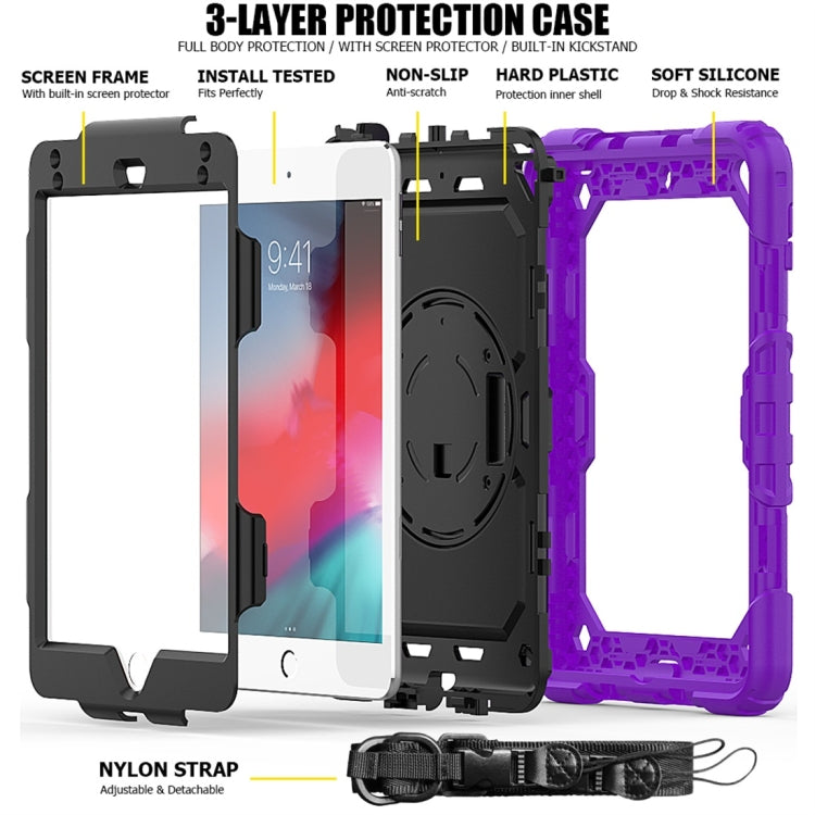 Shockproof Colorful Silica Gel + PC Protective Case for iPad Mini 2019 / Mini 4, with Holder & Shoulder Strap & Hand Strap & Pen Slot(Purple) - iPad Pro 11 (2018) Cases by buy2fix | Online Shopping UK | buy2fix