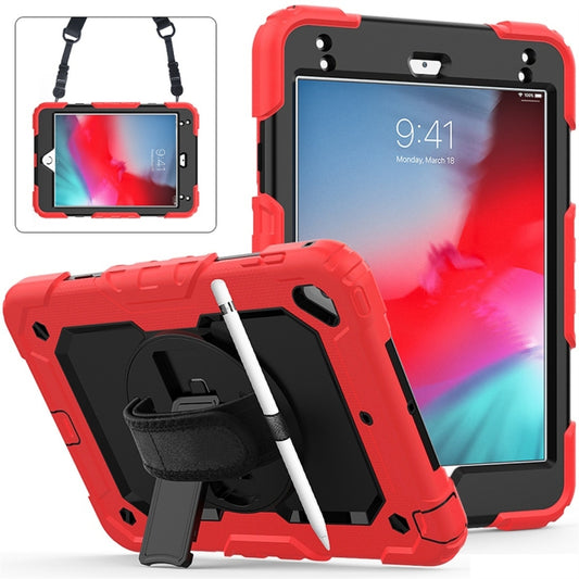 Shockproof Colorful Silica Gel + PC Protective Case for iPad Mini 2019 / Mini 4, with Holder & Shoulder Strap & Hand Strap & Pen Slot(Red) - iPad Pro 11 (2018) Cases by buy2fix | Online Shopping UK | buy2fix