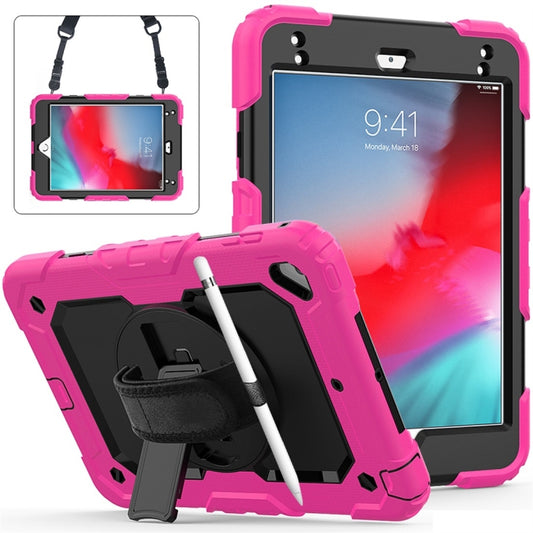 Shockproof Colorful Silica Gel + PC Protective Case for iPad Mini 2019 / Mini 4, with Holder & Shoulder Strap & Hand Strap & Pen Slot(Rose Red) - iPad Pro 11 (2018) Cases by buy2fix | Online Shopping UK | buy2fix