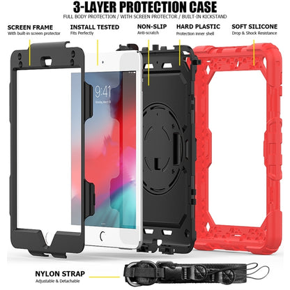 Shockproof Colorful Silica Gel + PC Protective Case for iPad Mini 2019 / Mini 4, with Holder & Shoulder Strap & Hand Strap & Pen Slot(Red) - iPad Pro 11 (2018) Cases by buy2fix | Online Shopping UK | buy2fix