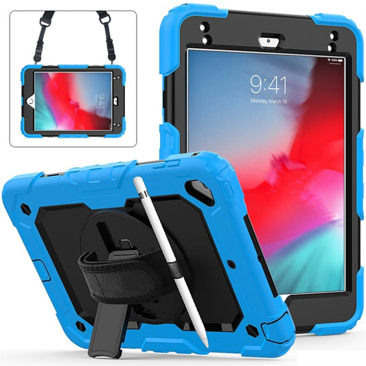Shockproof Colorful Silica Gel + PC Protective Case for iPad Mini 2019 / Mini 4, with Holder & Shoulder Strap & Hand Strap & Pen Slot(Baby Blue) - iPad Pro 11 (2018) Cases by buy2fix | Online Shopping UK | buy2fix