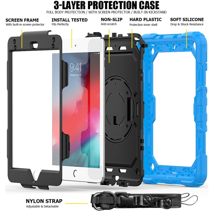 Shockproof Colorful Silica Gel + PC Protective Case for iPad Mini 2019 / Mini 4, with Holder & Shoulder Strap & Hand Strap & Pen Slot(Baby Blue) - iPad Pro 11 (2018) Cases by buy2fix | Online Shopping UK | buy2fix