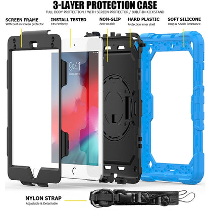Shockproof Colorful Silica Gel + PC Protective Case for iPad Mini 2019 / Mini 4, with Holder & Shoulder Strap & Hand Strap & Pen Slot(Baby Blue) - iPad Pro 11 (2018) Cases by buy2fix | Online Shopping UK | buy2fix