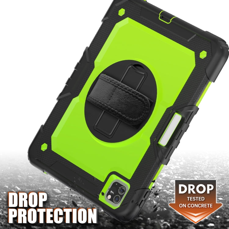 For iPad Pro 11 inch (2018) / Pro 11 inch (2020) Shockproof Black Silica Gel + Colorful PC Protective Tablet Case with Holder & Shoulder Strap & Hand Strap & Pen Slot(Green) - iPad Pro 11 (2020) Cases by buy2fix | Online Shopping UK | buy2fix