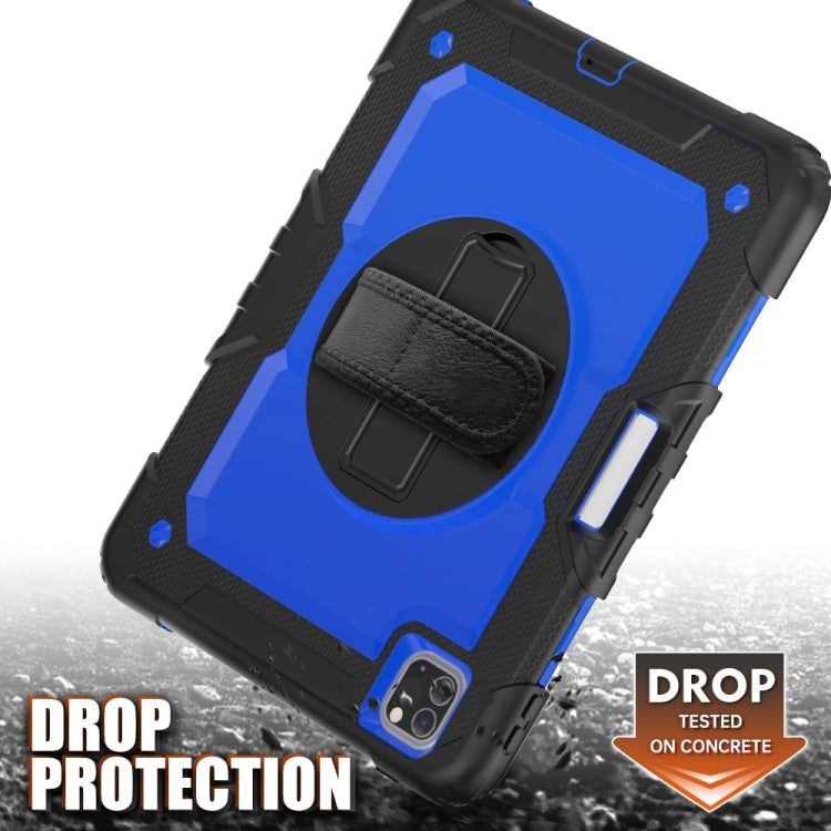For iPad Pro 11 inch (2018) / Pro 11 inch (2020) Shockproof Black Silica Gel + Colorful PC Protective Tablet Case with Holder & Shoulder Strap & Hand Strap & Pen Slot(Blue) - iPad Pro 11 (2020) Cases by buy2fix | Online Shopping UK | buy2fix