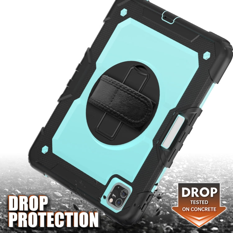 For iPad Pro 11 inch (2018) / Pro 11 inch (2020) Shockproof Black Silica Gel + Colorful PC Protective Tablet Case with Holder & Shoulder Strap & Hand Strap & Pen Slot(Baby Blue) - iPad Pro 11 (2020) Cases by buy2fix | Online Shopping UK | buy2fix