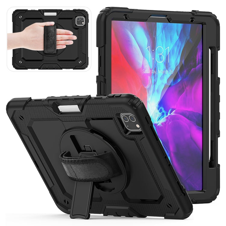 For iPad Pro 11 inch (2018) / Pro 11 inch (2020) Shockproof Colorful Silica Gel + PC Protective Tablet Case with Holder & Shoulder Strap & Hand Strap & Pen Slot(Black) - iPad Pro 11 (2020) Cases by buy2fix | Online Shopping UK | buy2fix