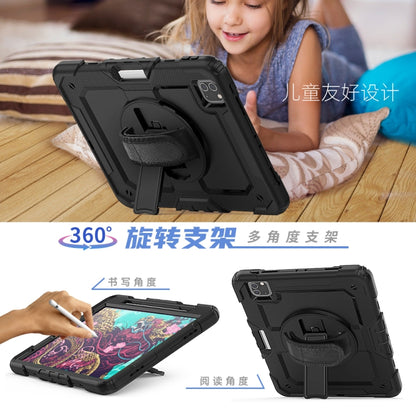 For iPad Pro 11 inch (2018) / Pro 11 inch (2020) Shockproof Colorful Silica Gel + PC Protective Tablet Case with Holder & Shoulder Strap & Hand Strap & Pen Slot(Black) - iPad Pro 11 (2020) Cases by buy2fix | Online Shopping UK | buy2fix
