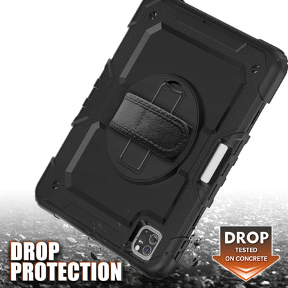 For iPad Pro 11 inch (2018) / Pro 11 inch (2020) Shockproof Colorful Silica Gel + PC Protective Tablet Case with Holder & Shoulder Strap & Hand Strap & Pen Slot(Black) - iPad Pro 11 (2020) Cases by buy2fix | Online Shopping UK | buy2fix