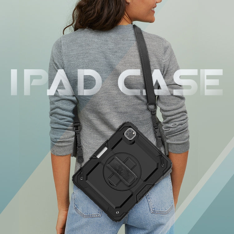 For iPad Pro 11 inch (2018) / Pro 11 inch (2020) Shockproof Colorful Silica Gel + PC Protective Tablet Case with Holder & Shoulder Strap & Hand Strap & Pen Slot(Black) - iPad Pro 11 (2020) Cases by buy2fix | Online Shopping UK | buy2fix