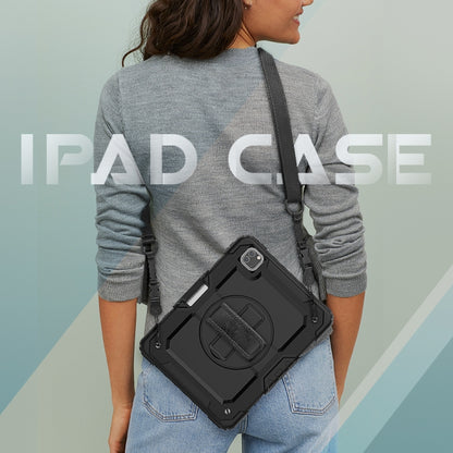 For iPad Pro 11 inch (2018) / Pro 11 inch (2020) Shockproof Colorful Silica Gel + PC Protective Tablet Case with Holder & Shoulder Strap & Hand Strap & Pen Slot(Black) - iPad Pro 11 (2020) Cases by buy2fix | Online Shopping UK | buy2fix