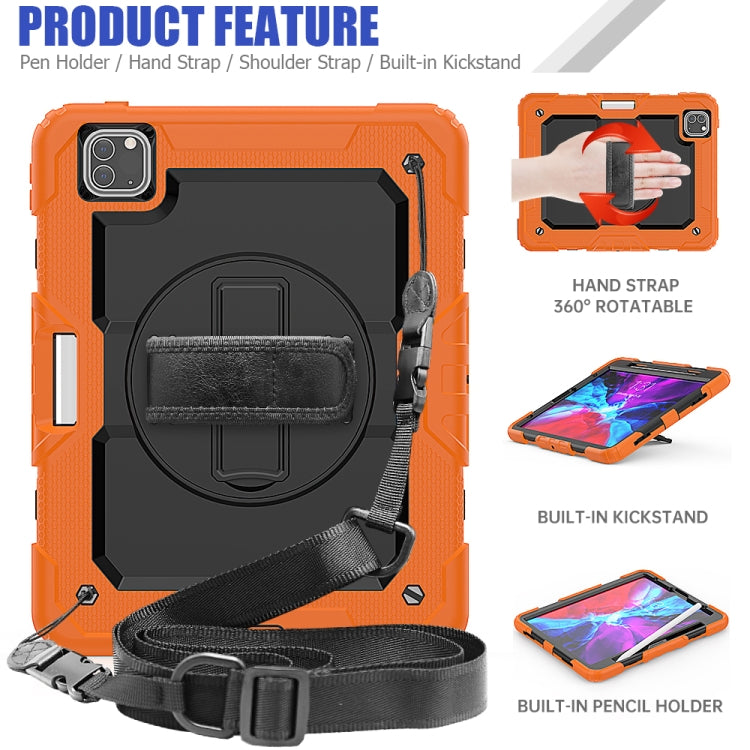 For iPad Pro 11 inch (2018) / Pro 11 inch (2020) Shockproof Colorful Silica Gel + PC Protective Tablet Case with Holder & Shoulder Strap & Hand Strap & Pen Slot(Orange) - iPad Pro 11 (2020) Cases by buy2fix | Online Shopping UK | buy2fix