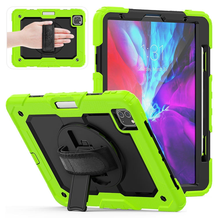 For iPad Pro 11 inch (2018) / Pro 11 inch (2020) Shockproof Colorful Silica Gel + PC Protective Tablet Case with Holder & Shoulder Strap & Hand Strap & Pen Slot(Green) - iPad Pro 11 (2020) Cases by buy2fix | Online Shopping UK | buy2fix