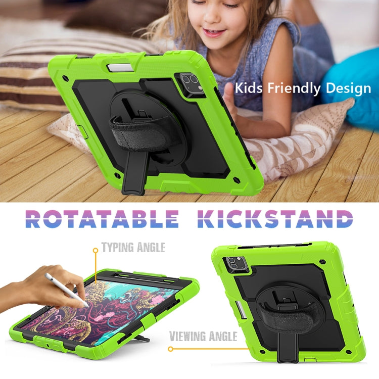 For iPad Pro 11 inch (2018) / Pro 11 inch (2020) Shockproof Colorful Silica Gel + PC Protective Tablet Case with Holder & Shoulder Strap & Hand Strap & Pen Slot(Green) - iPad Pro 11 (2020) Cases by buy2fix | Online Shopping UK | buy2fix