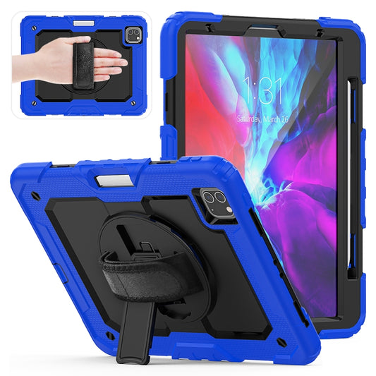 For iPad Pro 11 inch (2018) / Pro 11 inch (2020) Shockproof Colorful Silica Gel + PC Protective Tablet Case with Holder & Shoulder Strap & Hand Strap & Pen Slot(Blue) - iPad Pro 11 (2020) Cases by buy2fix | Online Shopping UK | buy2fix