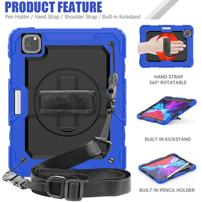For iPad Pro 11 inch (2018) / Pro 11 inch (2020) Shockproof Colorful Silica Gel + PC Protective Tablet Case with Holder & Shoulder Strap & Hand Strap & Pen Slot(Blue) - iPad Pro 11 (2020) Cases by buy2fix | Online Shopping UK | buy2fix