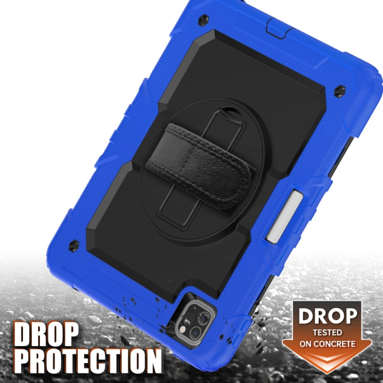 For iPad Pro 11 inch (2018) / Pro 11 inch (2020) Shockproof Colorful Silica Gel + PC Protective Tablet Case with Holder & Shoulder Strap & Hand Strap & Pen Slot(Blue) - iPad Pro 11 (2020) Cases by buy2fix | Online Shopping UK | buy2fix