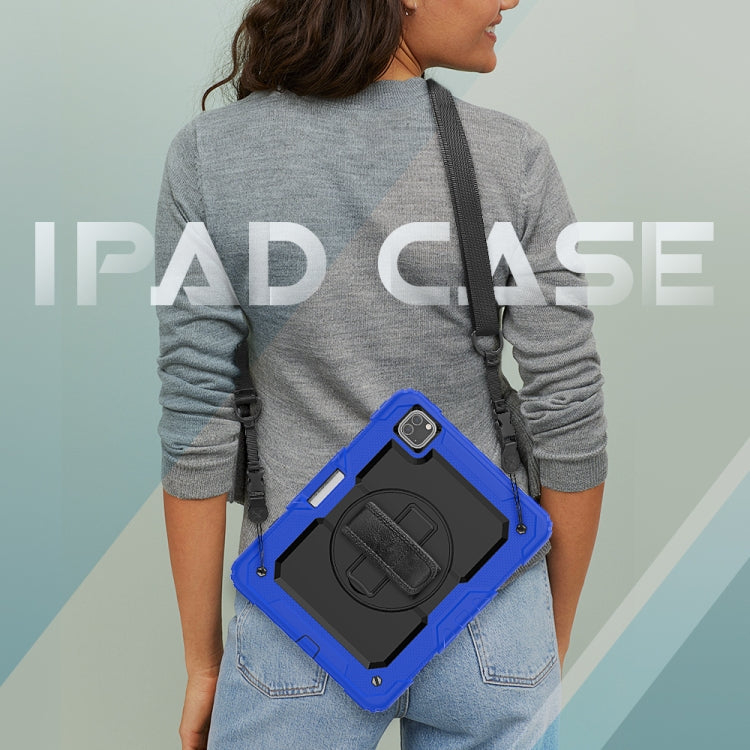 For iPad Pro 11 inch (2018) / Pro 11 inch (2020) Shockproof Colorful Silica Gel + PC Protective Tablet Case with Holder & Shoulder Strap & Hand Strap & Pen Slot(Blue) - iPad Pro 11 (2020) Cases by buy2fix | Online Shopping UK | buy2fix