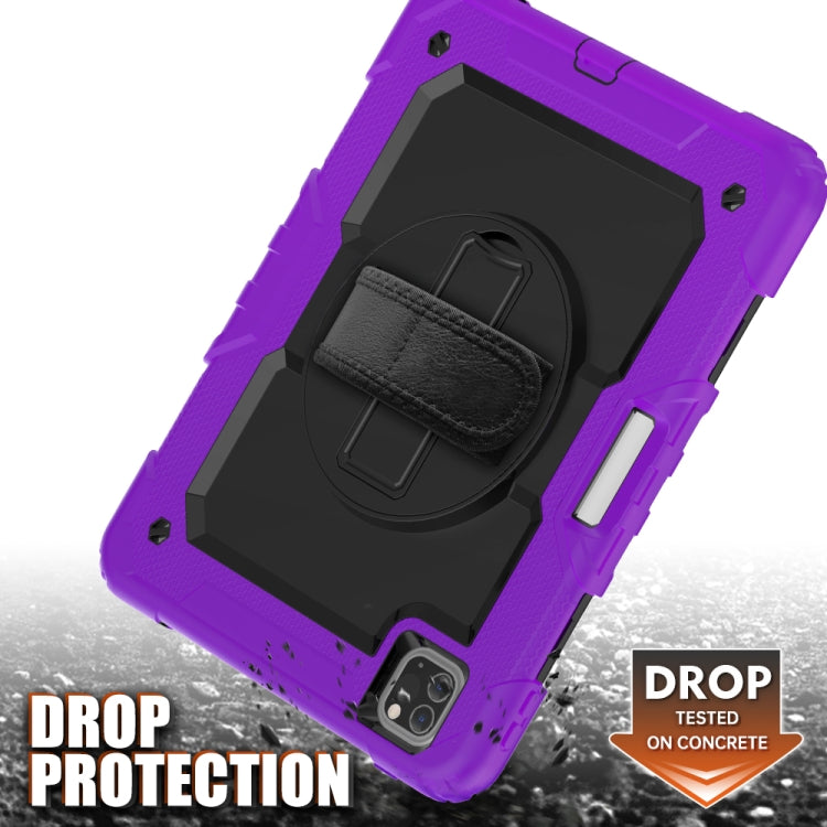 For iPad Pro 11 inch (2018) / Pro 11 inch (2020) Shockproof Colorful Silica Gel + PC Protective Tablet Case with Holder & Shoulder Strap & Hand Strap & Pen Slot(Purple) - iPad Pro 11 (2020) Cases by buy2fix | Online Shopping UK | buy2fix