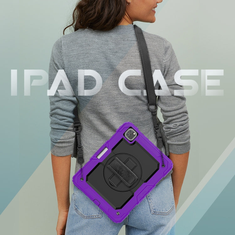 For iPad Pro 11 inch (2018) / Pro 11 inch (2020) Shockproof Colorful Silica Gel + PC Protective Tablet Case with Holder & Shoulder Strap & Hand Strap & Pen Slot(Purple) - iPad Pro 11 (2020) Cases by buy2fix | Online Shopping UK | buy2fix