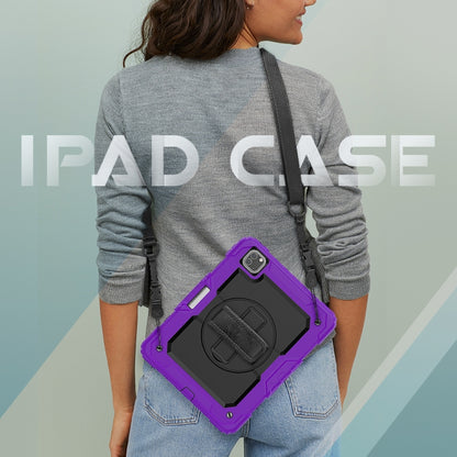 For iPad Pro 11 inch (2018) / Pro 11 inch (2020) Shockproof Colorful Silica Gel + PC Protective Tablet Case with Holder & Shoulder Strap & Hand Strap & Pen Slot(Purple) - iPad Pro 11 (2020) Cases by buy2fix | Online Shopping UK | buy2fix
