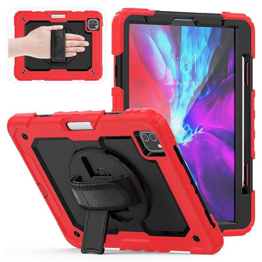 For iPad Pro 11 inch (2018) / Pro 11 inch (2020) Shockproof Colorful Silica Gel + PC Protective Tablet Case with Holder & Shoulder Strap & Hand Strap & Pen Slot(Red) - iPad Pro 11 (2020) Cases by buy2fix | Online Shopping UK | buy2fix