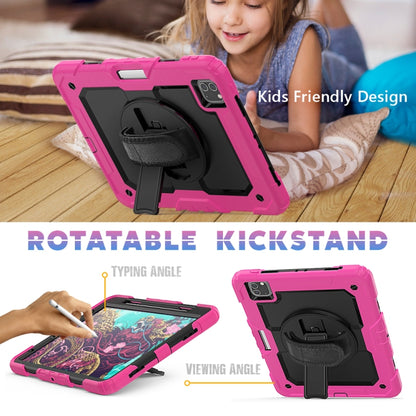 For iPad Pro 11 inch (2018) / Pro 11 inch (2020) Shockproof Colorful Silica Gel + PC Protective Tablet Case with Holder & Shoulder Strap & Hand Strap & Pen Slot(Rose Red) - iPad Pro 11 (2020) Cases by buy2fix | Online Shopping UK | buy2fix