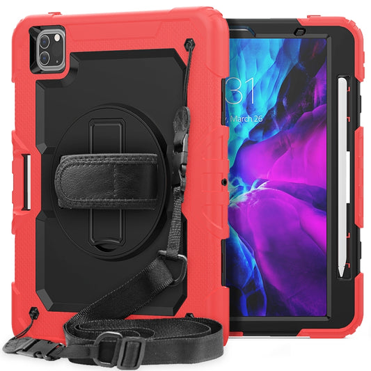 For iPad Pro 11 inch (2018) / Pro 11 inch (2020) Shockproof Colorful Silica Gel + PC Protective Tablet Case with Holder & Shoulder Strap & Hand Strap & Pen Slot(Red) - iPad Pro 11 (2020) Cases by buy2fix | Online Shopping UK | buy2fix