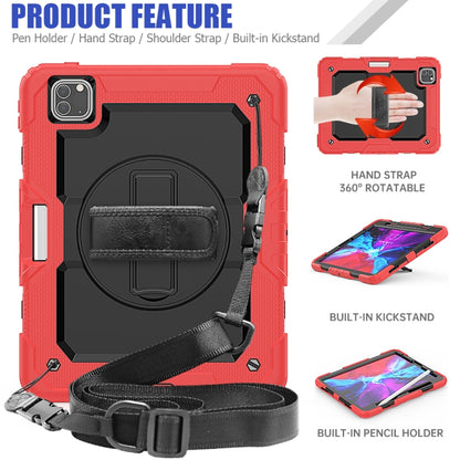 For iPad Pro 11 inch (2018) / Pro 11 inch (2020) Shockproof Colorful Silica Gel + PC Protective Tablet Case with Holder & Shoulder Strap & Hand Strap & Pen Slot(Red) - iPad Pro 11 (2020) Cases by buy2fix | Online Shopping UK | buy2fix
