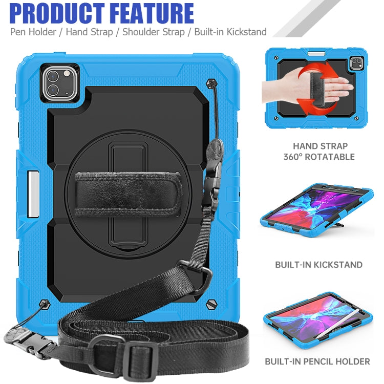 For iPad Pro 11 inch (2018) / Pro 11 inch (2020) Shockproof Colorful Silica Gel + PC Protective Tablet Case with Holder & Shoulder Strap & Hand Strap & Pen Slot(Baby Blue) - iPad Pro 11 (2020) Cases by buy2fix | Online Shopping UK | buy2fix